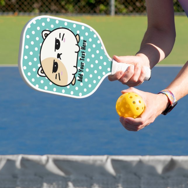 Raquette De Pickleball Cute Kawaii Chubby Angry Mochi Chat (Insitu)
