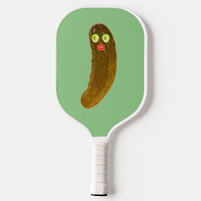 Raquette De Pickleball Cute Pickle Guy Avocado Eyes Pickleball Paddle (Verso)