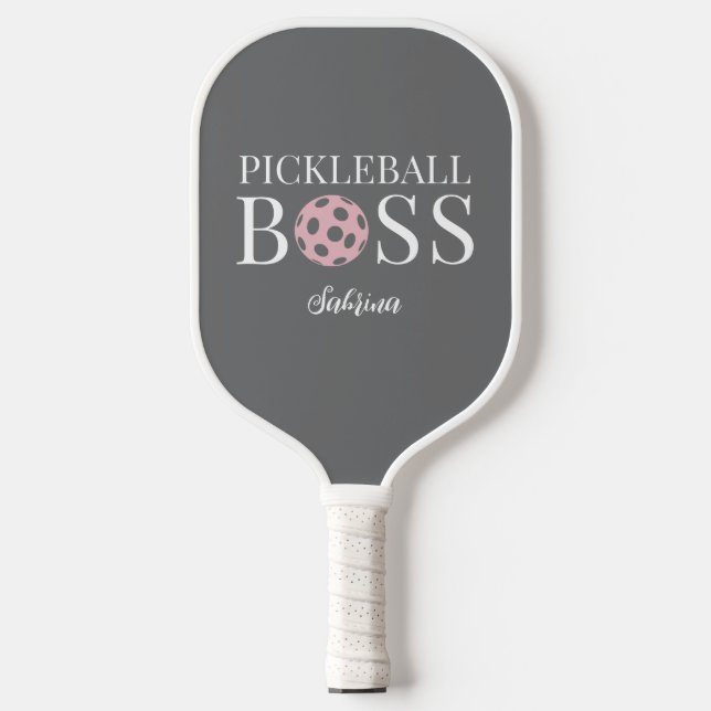 Raquette De Pickleball Cute Pink Grey Pickleball Boss  (Recto)