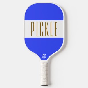 Raquette De Pickleball Cute Vibrant Bleu Bleu Bleu BLANC TITRES Texte