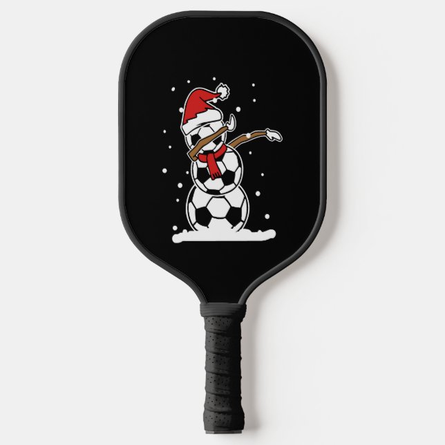 Raquette De Pickleball Dabbing Snowman Soccer Christmas (Recto)