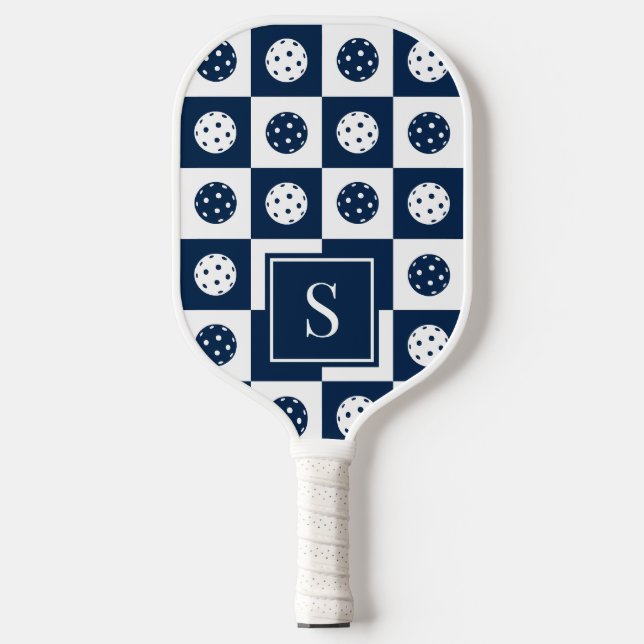 Raquette De Pickleball Damier de Pickleball Prépa - Nuit & Blanc (Recto)
