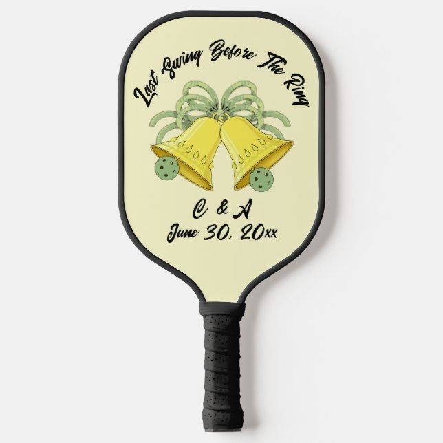 Raquette De Pickleball Dernier Swing avant le mariage de Sage et Cream (Recto)