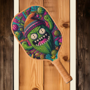 Raquette De Pickleball Desert Dandy : Un cactus vibrant arborant un style