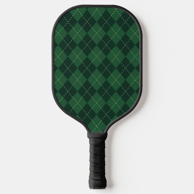 Raquette De Pickleball Design Motif Jacquard vert et noir (Recto)