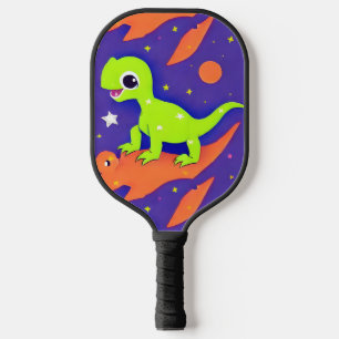 Raquette De Pickleball Dinosaure vert mignon et adorable