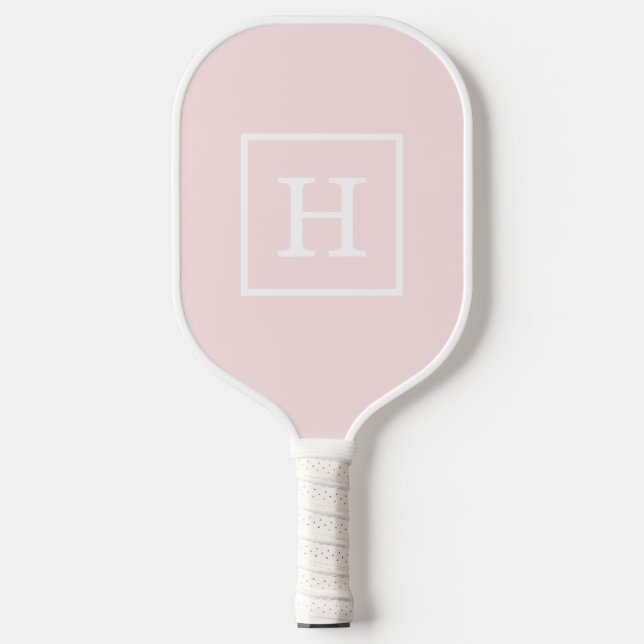 Raquette De Pickleball do-it-yourself Couleurs encadrées Initiales Rose (Recto)