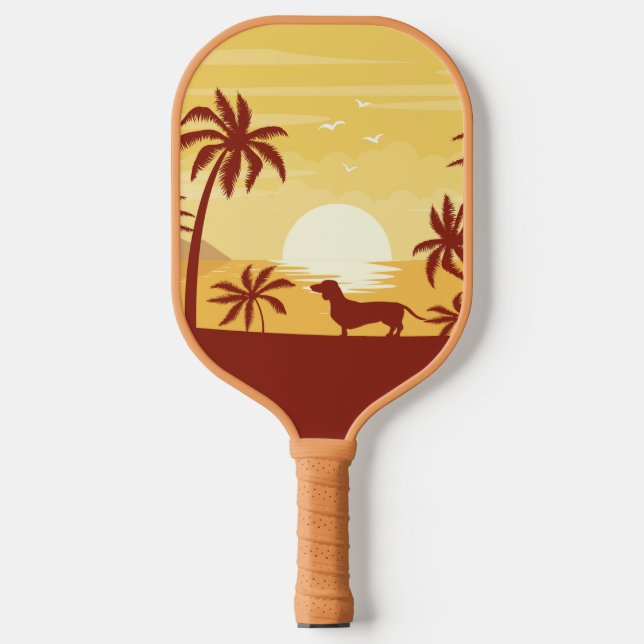 Raquette De Pickleball Don Dachshund Pickleball Plage Aimant (Recto)