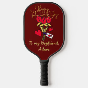 Raquette De Pickleball douce valentine couple personnaliser personnalisée