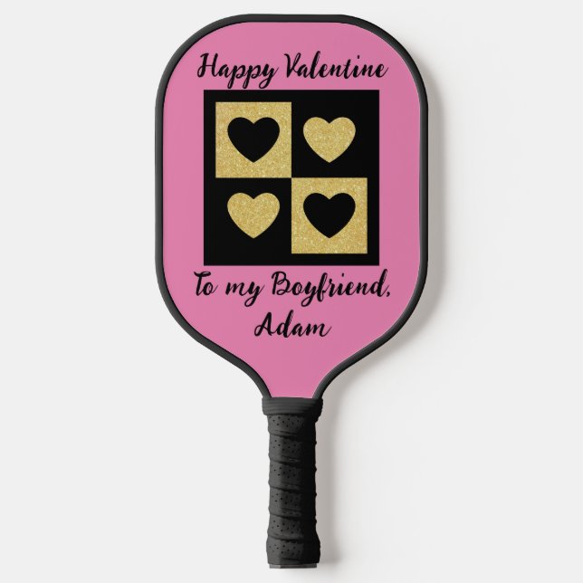 Raquette De Pickleball douce valentine couple personnaliser personnalisée (Recto)