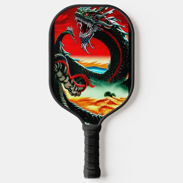 RAQUETTE DE PICKLEBALL DRAGON ASIATIQUE JETER UN COUP D'OEIL (Recto)