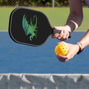 Raquette De Pickleball Dragon Extraordinaire en mosaïque verte