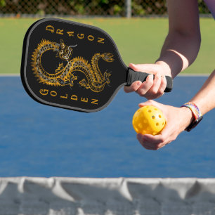 Raquette De Pickleball Dragon mythique en or gris noir
