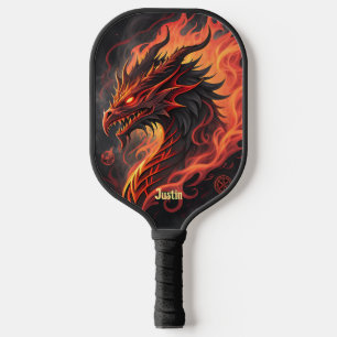 Raquette De Pickleball Dragon qui souffle du feu Personnalisé