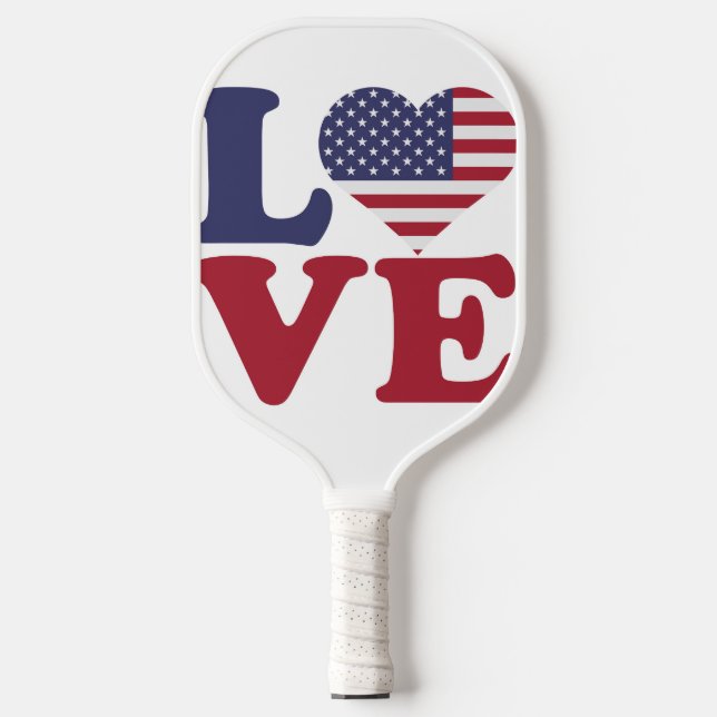Raquette De Pickleball Drapeau américain amour patriotique (Recto)