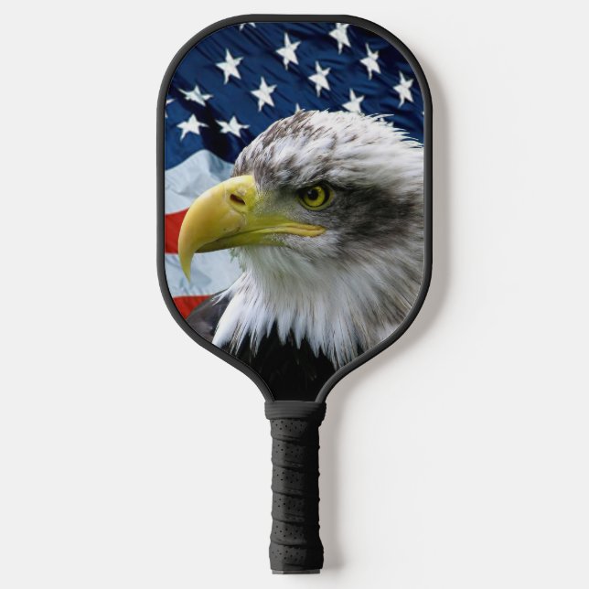 Raquette De Pickleball Drapeau américain de l'aigle patriotique (Recto)