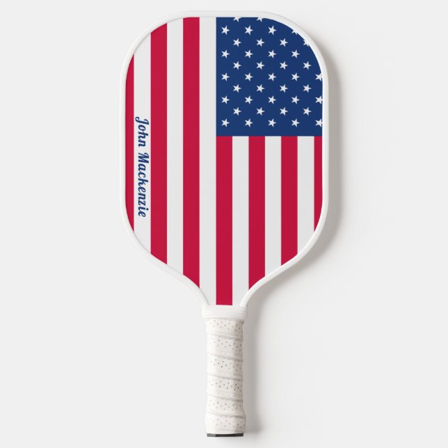 Raquette De Pickleball Drapeau américain | Personnalisé (Recto)