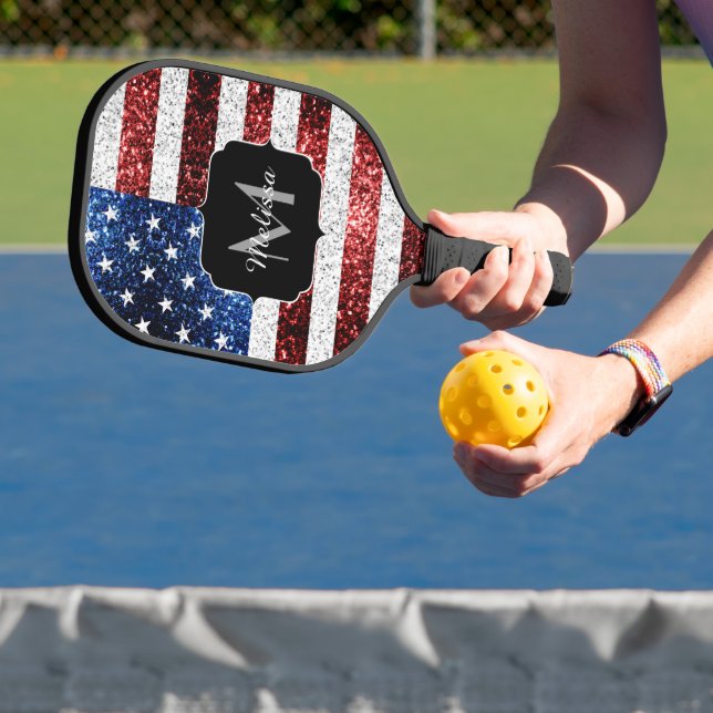 Raquette De Pickleball Drapeau américain rouge blanc brillant parties sci (Insitu)