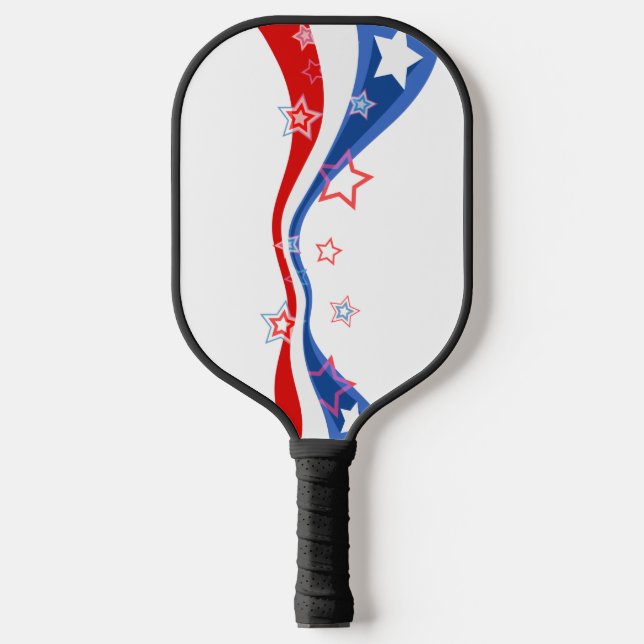 Raquette De Pickleball drapeau américain rouge blanc et bleu (Recto)