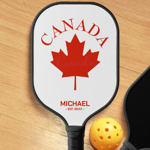 Raquette De Pickleball Drapeau canadien rouge et blanc du Canada