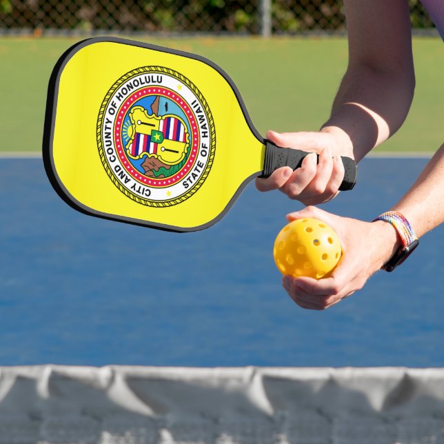 Raquette De Pickleball Drapeau de Honolulu, Hawai’i (Insitu)