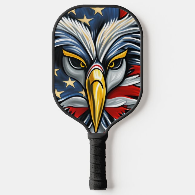 Raquette De Pickleball Drapeau de l'aigle à tête blanche américain (Recto)