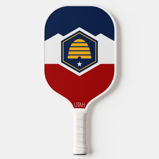 Raquette De Pickleball Drapeau de l'Utah (Drapeau de ruche) (Recto)