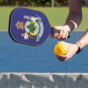 Raquette De Pickleball Drapeau d'Etat du Maine, États-Unis