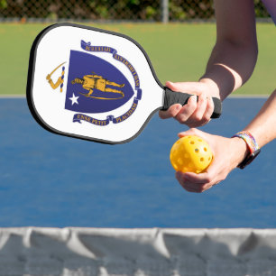 Raquette De Pickleball Drapeau d'Etat du Massachusetts, États-Unis