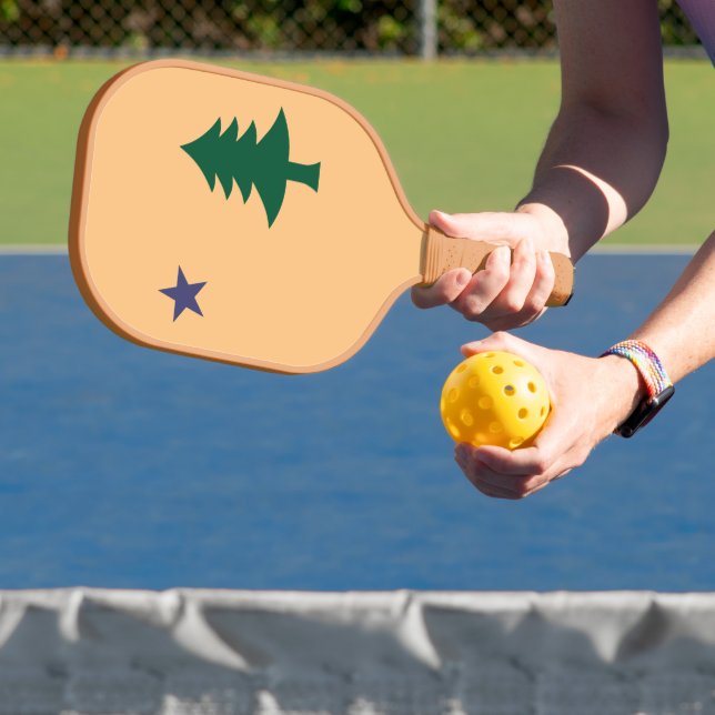 Raquette De Pickleball Drapeau historique du Maine (1901-1909) (Insitu)