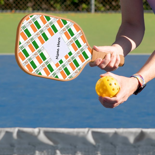Raquette De Pickleball Drapeau irlandais avec votre nom (Insitu)