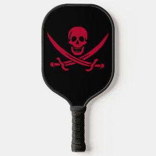 Raquette De Pickleball Drapeau pirate Crâne Rouge et Épées de Calico Jack