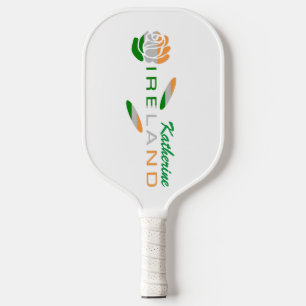 Raquette De Pickleball Drapeau Rose Irlandais Nom Personnalisé 