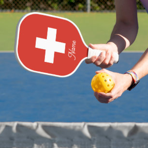 Raquette De Pickleball Drapeau suisse corbeille à corbeille