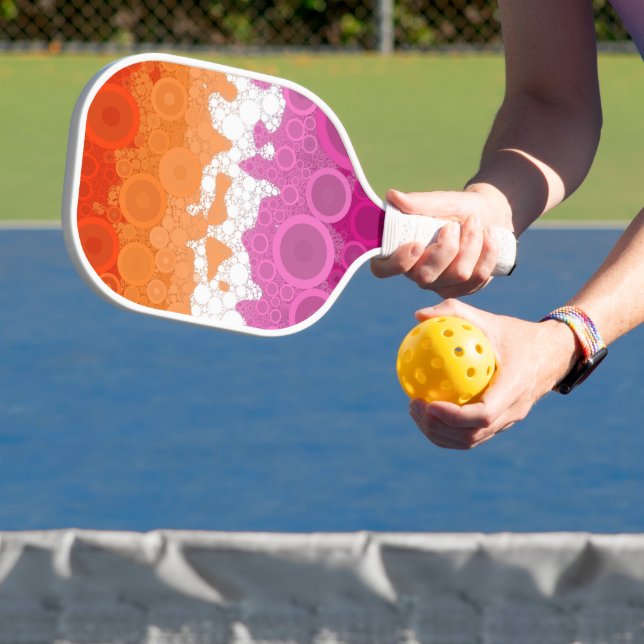 Raquette De Pickleball Drapeau Super bohème Bubbly Lesbian Pride Abstrait (Insitu)
