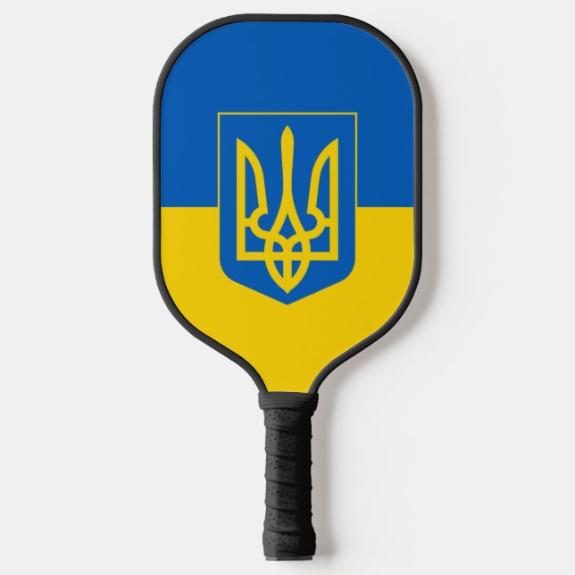 Raquette De Pickleball Drapeau ukrainien avec armoiries (Recto)