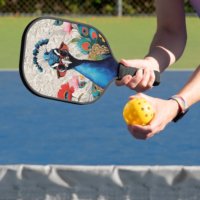 Raquette De Pickleball Drôle amusant Peacock porter des lunettes de solei (Insitu)