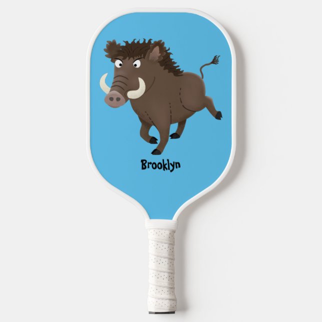 Raquette De Pickleball Drôle dessin humoristique de rasoir de sanglier (Recto)