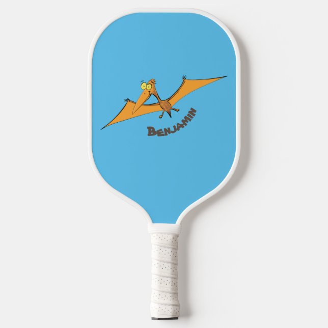 Raquette De Pickleball Drôle mignon dessin animé de pterodactyle volant o (Recto)