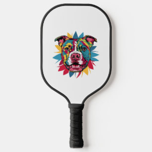 Raquette De Pickleball drôle pitbull de chien coloré