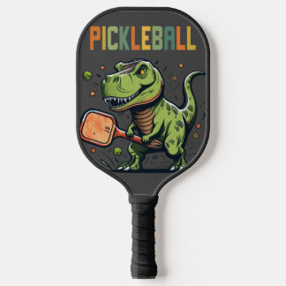 Raquette De Pickleball Drôle T-rex Dinosaur Jouer Pickleball Art