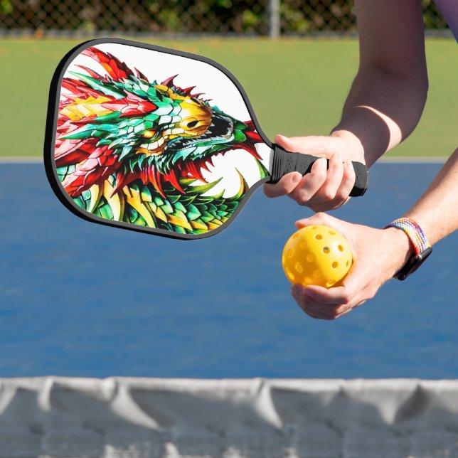 Raquette De Pickleball Échelle rouge, verte et jaune (Insitu)