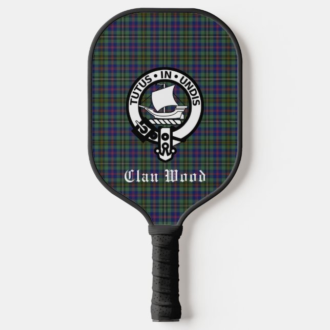 Raquette De Pickleball Ecosse Clan Bois Crest & Tartan Custom (Recto)