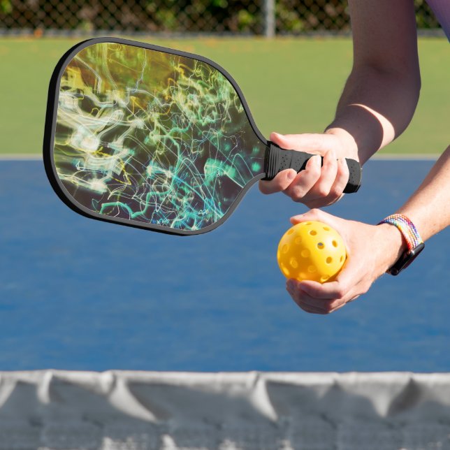 Raquette De Pickleball Electric Light Lines Gradient Abstract. (Insitu)