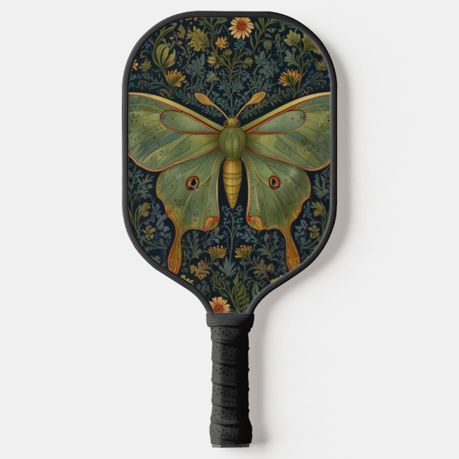 Raquette De Pickleball Élégant boho rétro Luna moth botanique (Recto)