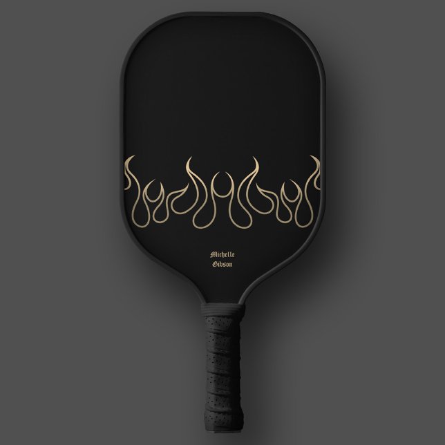 Raquette De Pickleball Elégant feu Black Gold Flame Tribal (Elegant Fire Black Gold Flame Tribal Pickleball Paddle
)