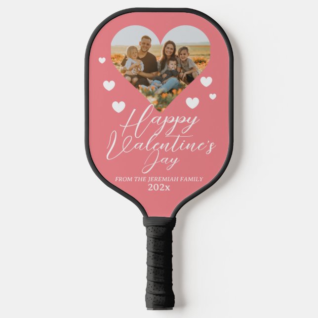 Raquette De Pickleball Elegant Love Heureuse Sainte-Valentin Photo de fam (Recto)