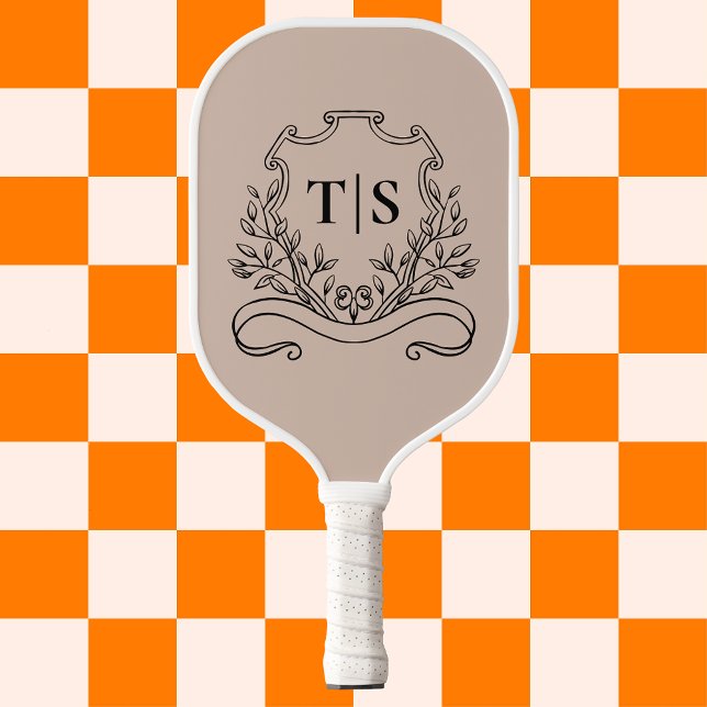 Raquette De Pickleball Elegant Monogram Beige Custom Classic (Elegant Monogram Beige Custom Classic Pickleball Paddle)