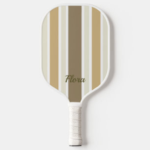 Raquette De Pickleball Elégante pagaie de Pickleball Jaune et Beige rayé