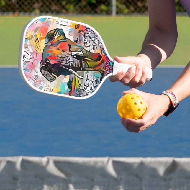 Raquette De Pickleball Eléphant Abstrait coloré (Insitu)